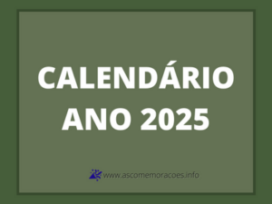 calendário 2025 com datas comemorativas e feriados do Brasil