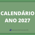 calendário 2027 com todos os meses do ano e principais feriados